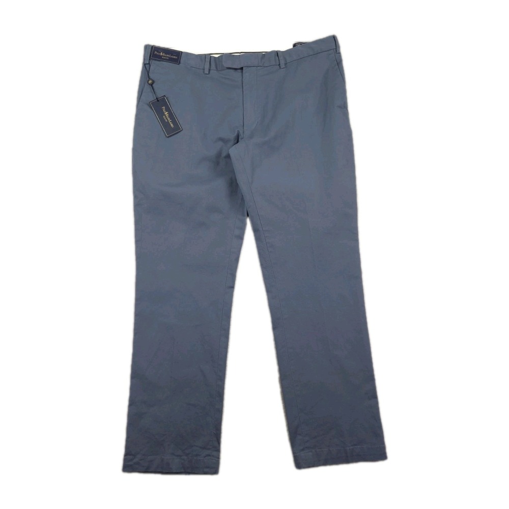 New Polo Ralph Lauren Pants Mens 40x30 Stretch Slim‎ Fit Chino Blue